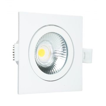 LED Republic waterdichte inbouwspot vierkant wit 5W 450lm 2700K IP65 zaagmaat Ø75mm - diameter 85mm