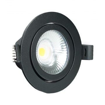 LED Republic waterdichte inbouwspot rond zwart 5W 450lm 2000K-3000K DTW incl. driver IP65 zaagmaat Ø75mm - diameter 85mm