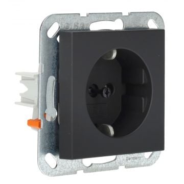 Gira stopcontact met randaarde - systeem 55 zwart mat (4466005)