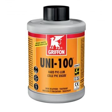 GRIFFON UNI-100 snelle thixotrope hard PVC-lijm Kiwa/KOMO - flacon met borstel 1 liter (6111050)