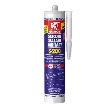 GRIFFON Silicone Sanitaire S-200 zuurvrije sanitairkit (o.a. acryl en tegels) - koker 300ml - transparant (6315510)