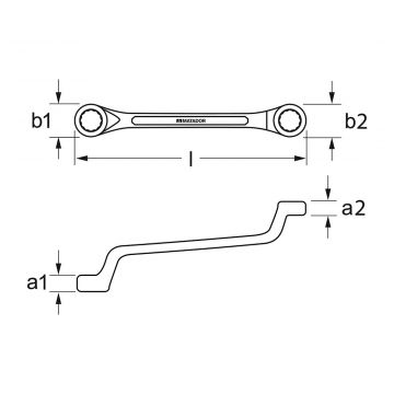 Matador ringsleutelset diep gebogen 6x7-22x22mm in roltas opbergtas 8-delig (02009080)