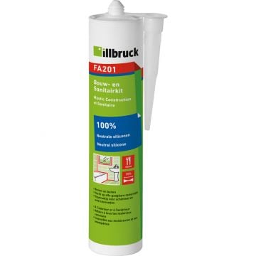 illbruck sanitairkit siliconenkit bouwkit - koker 310ml - pergamon - set van 12 stuks (FA201)