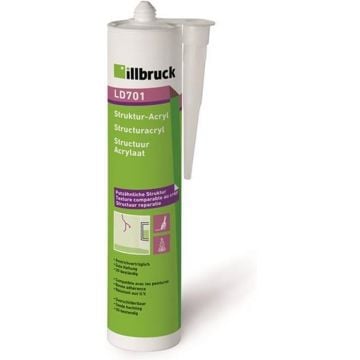 illbruck acrylaatkit met structuur 1mm voor binnen en buiten - koker 310ml - wit (LD701)