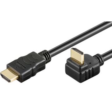 Microconnect HMDI kabel 2.0 haaks 90° 1 meter (HDM19191V2.0A90)