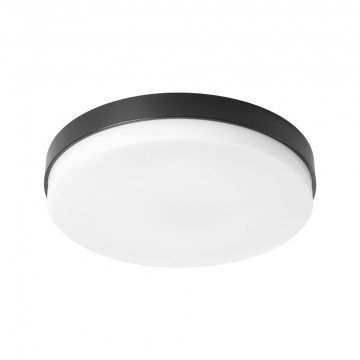 Prolumia plafonniere met noodverlichting en sensor 17.5W 3000K-4000K zwart niet dimbaar IP44 (40009378)