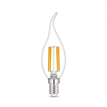 Yphix LED lamp filament helder kaars E14 4.5W 470lm warm wit 2700K dimbaar (50510609)