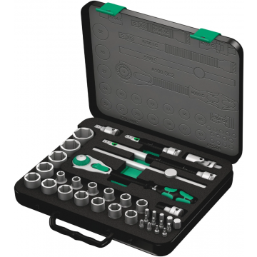 Wera dopsleutelset metrisch 8100 SC 2 zyklop speed-ratelset 1/2" - 37‑delig (05003645001)