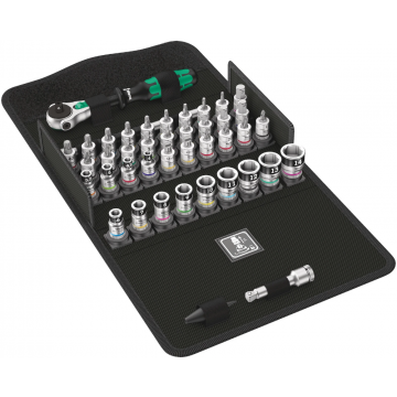 Wera dopsleutelset metrisch 8100 SA all-in zyklop speed-ratelset 1/4" met vasthoudfunctie - 42‑delig (05003755001)