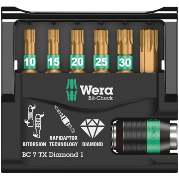 Wera bithouder bit-check 7 TX diamant 1 - 7‑delig (05057415001)