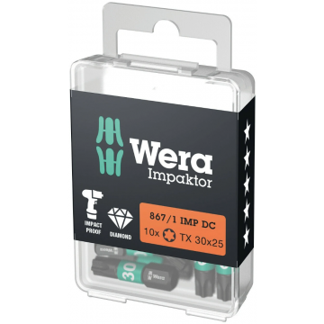 Wera bit impact torx TX30 25mm 1/4" - set van 10 stuks (05057626001)