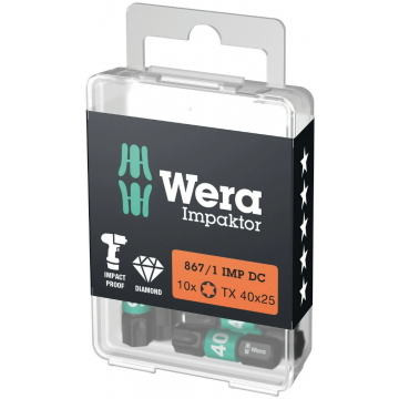 Wera bit impact torx TX40 25mm 1/4" - set van 10 stuks (05057627001)