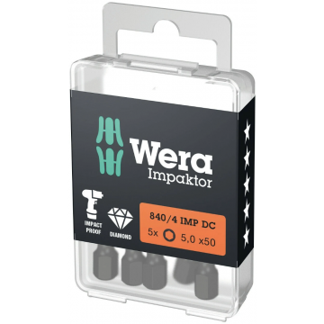 Wera bit impact inbus 5x50mm 1/4" - set van 5 stuks (05057645001)