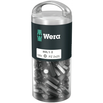 Wera bit pozidrive PZ2 25mm 1/4" - 100 stuks in grootverpakking (05072444001)