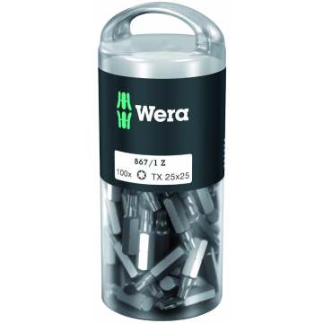 Wera bit torx TX25 25mm 1/4" - 100 stuks in grootverpakking (05072449001)