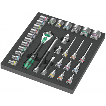 Wera schuimrubberen inzetstuk met 8000 C Zyklop ratel 1/2" Set 1 - 31‑delig (05150112001)