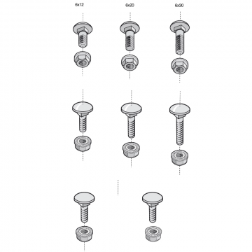 Legrand slotbout + kraagmoer RVS304 BTRCC M6x20 - per 100 stuks (CM801018)