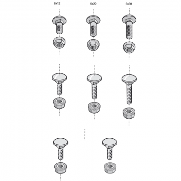 Legrand slotbout + kraagmoer BTRCC M6x12 elvz - per 100 stuks (CM801001)