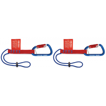 KNIPEX adapterlus met karabijnhaak voor bevestigingsoog en TetheredTool Clips draagcapaciteit tot 1.5kg - per 2 stuks (005006TBK)