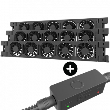 Heatfan radiator ventilator 5-voudig zwart - set 3 stuk (56097)