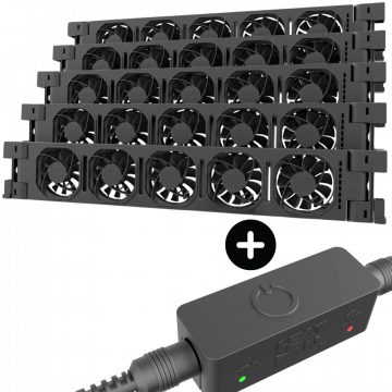 Heatfan radiator ventilator 5-voudig zwart - set 5 stuk (56110)