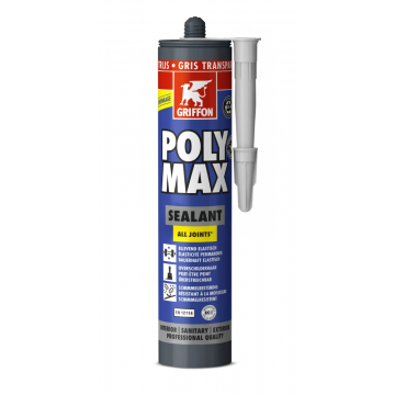 GRIFFON Polymax Sealant afdichtingskit alles-in-een SMP technologie per 12 kokers á 280ml - transparant/grijs (7004898)