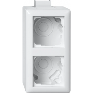 Gira opbouwbehuizing met afdekraam 2-voudig - systeem 55 en adapter K/P25 zuiver wit glanzend (105203)