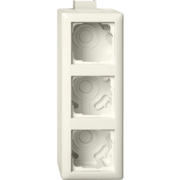 Gira opbouwbehuizing met afdekraam 3-voudig - systeem 55 en adapter K/P25 crème wit (105301)