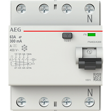 AEG aardlekschakelaar 4-polig 63A 300mA type A (FN463/A300)