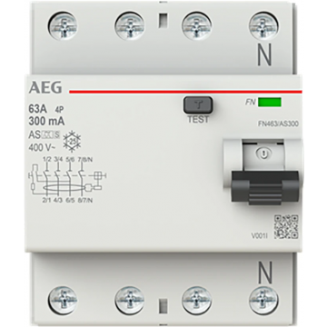 AEG aardlekschakelaar 4-polig 63A 300mA type A selectief (FN463/AS300)