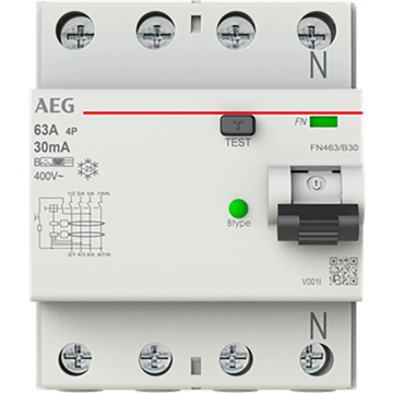 AEG aardlekschakelaar 4-polig 63A 30mA type B (FN463/B30)
