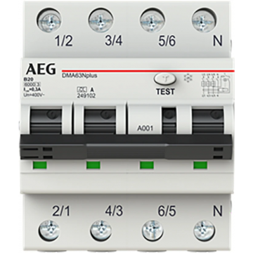 ABB Componenten aardlekautomaat 3polig+nul 20A B-kar 300mA (DMA63NPB20/300)