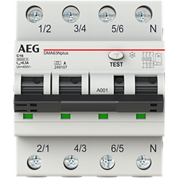 ABB Componenten aardlekautomaat 3polig+nul 16A C-kar 300mA (DMA63NPC16/300)