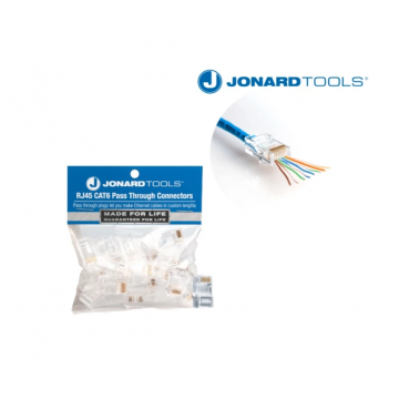 Jonard RJ45 CAT6 Pass-Through connector transaparant - per 25 stuks (81000607)