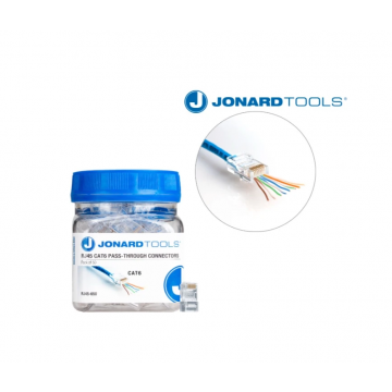 Jonard RJ45 CAT6 Pass-Through connector transparant - per 50 stuks (81148068)