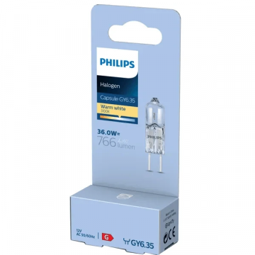 PHILIPS halogeen lamp GY6.35 12V 36W 766lm warm wit 3100K dimbaar (925723717105)