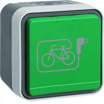 Hager stopcontact met randaarde en klapdeksel voor oplaadpunt elektrische fietsen (47403533)