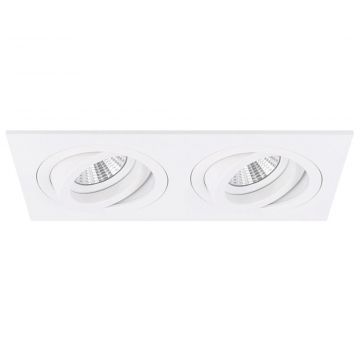 Yphix inbouwspot vierkant kantelbaar wit GU10 zaagmaat 2xØ80mm - afmeting 175mm x 93mm 2-voudig (50117222)