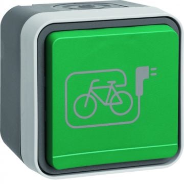 Hager stopcontact met penaarde en klapdeksel voor oplaadpunt elektrische fietsen (6745643513)