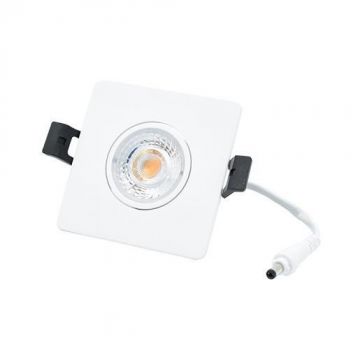 INTERLight LED Camini inbouwspot dimbaar vierkant wit kantelbaar 8W 640lm warm wit 2700K Ø82mm - zaagmaat Ø63mm IP44 (IL-DCMS8K27W)