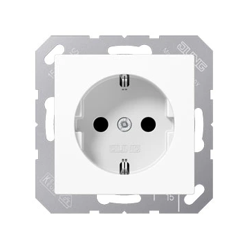 JUNG stopcontact met randaarde 1 voudig - as500 alpin wit (A1520NWW)