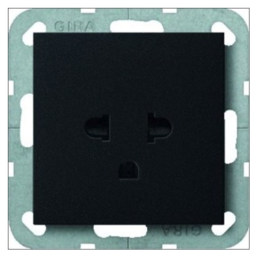 Gira stopcontact EURO-US - systeem 55 zwart mat (2840005)