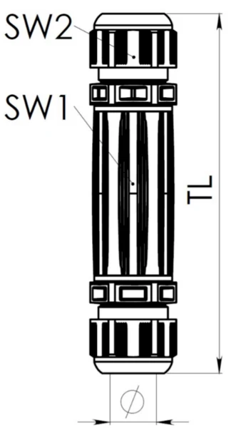 Wiska kabelverbinder 788/ESKV 25/221-2411 grijs