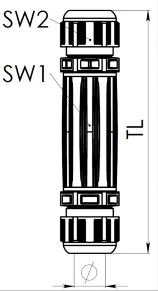 Wiska kabelverbinder 788/ESKV 25 grijs